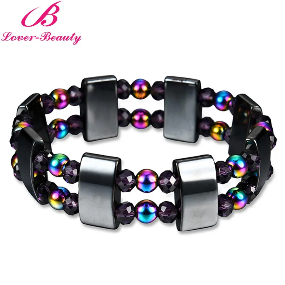 Lover font b Beauty b font Colorful and black Magnet stone magnetic bracelet Weight Loss font