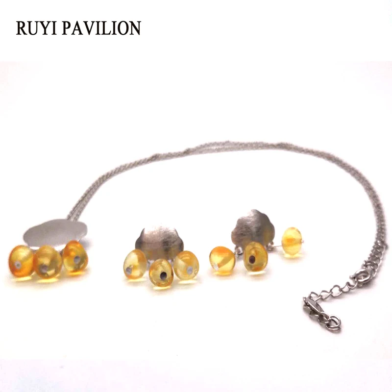 Ruyi PAVILION 925 пробы серебро творческий ручной работы Fine Jewelr натуральный батик