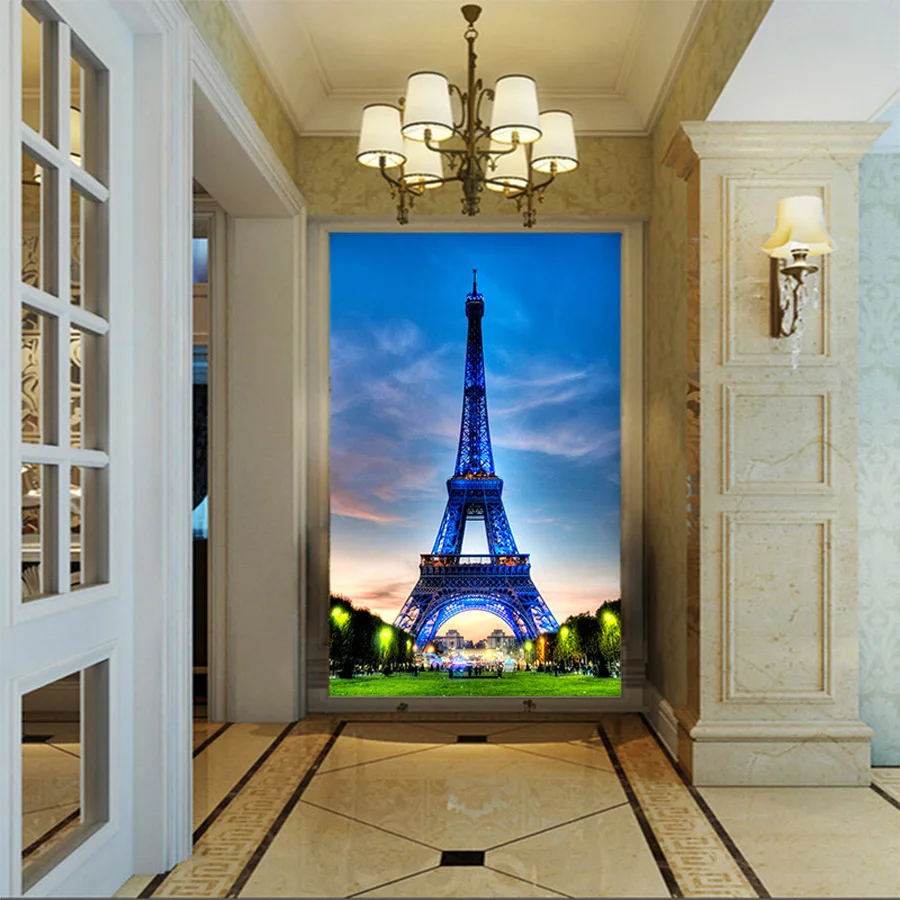 France Landmark Eiffel Tower City Building Photo 3d Wallpaper for Wall 3 d Livingroom Aisle Non-woven Mural Rolls Bedroom Decor