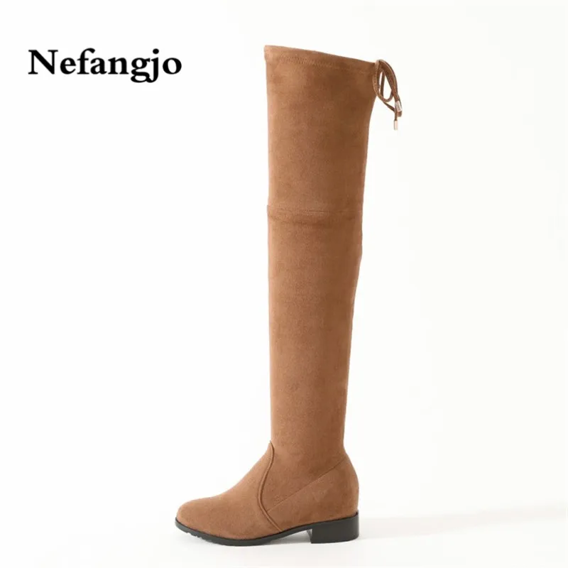 

Nefangjo 2018 Women Boots Winter Hot Sale Full Genuine Leather Over-The-Knee Keep Warm Fashion Casual Street Style Women Shoes