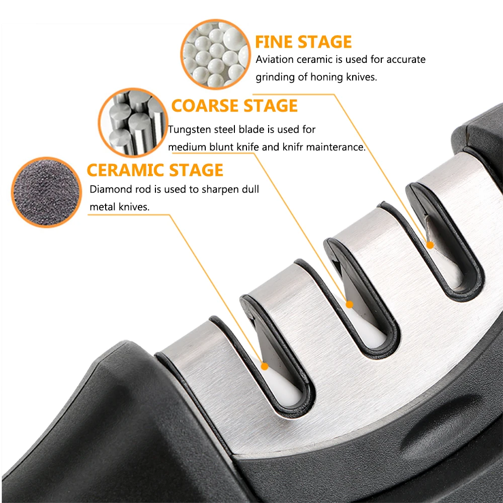 HILIFE ножи точильный трехступенчатый точильный камень нож точилка для заточки бытовой инструмент гаджеты кухонные инструменты удобные