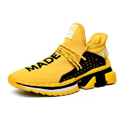 Мужская обувь для бега, увеличивающая рост, весна 2019, дышащая Летняя Сетка, кроссовки на шнуровке, мужские Противоскользящие спортивные