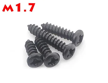 

1000PCS M1.7*4/5/6/8/10/12 BK Philips Cross Head Screw Carbon Steel Self Tapping Round Head Screw Self tapping Electronic Screws