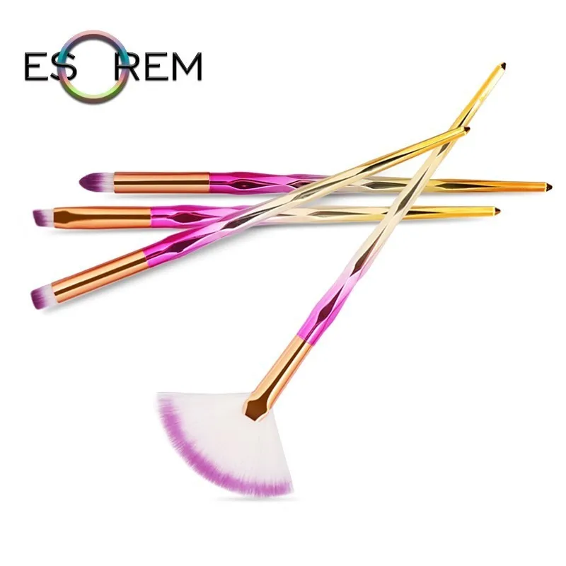 

ESOREM Gradient Makeup Brushes set 4 Pcs Unicorn Handle Makeup Brush Eyebrow Face blender Nasal shadow Brush Maquillaje 5543
