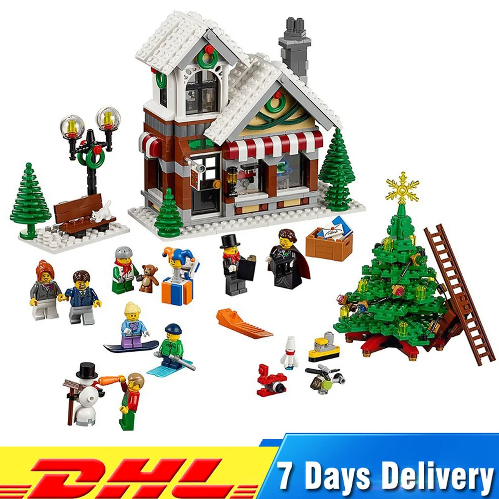 

Genuine 1005Pcs Creative Series The Winter Toy Shop Model Compatible LegoINGlys 10249 Building Blocks Bricks Toys for Children