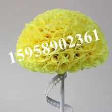 SPR 50 см 2" Свадебный Шелковый шар для поцелуев пластиковый внутренний искусственный шелк роза(Цвет: желтый) шар 23 Цвета Вариант EMS