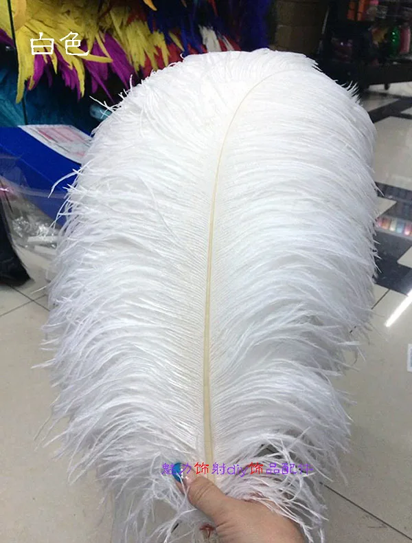 

50 PCS natural white ostrich feather 45-50 cm / 18 to 20 inches ostrich plumage performance headwear clothing plumes decoration