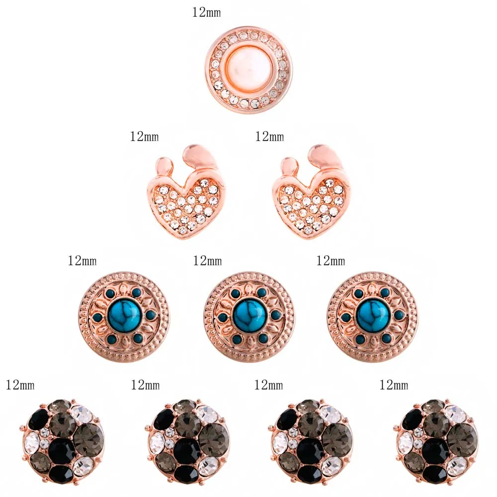 Одежда высшего качества из розового золота из бусин 12 мм металлическая кнопка оснастка ювелирной Кнопки fit Имбирное печенье браслет с украшением в виде кнопки Для женщин щелкает ювелирных изделий KS5218-S