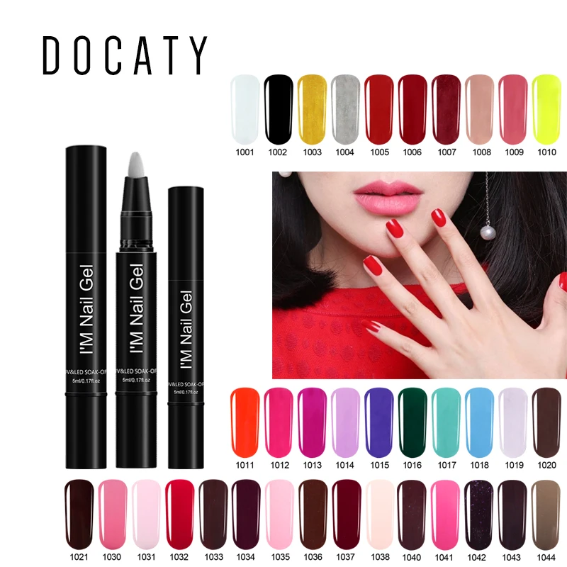 

Docaty Nail Gel Decoration Professional Nail Pen 5 Ml Pure Colors Soak Off UV LED Gel Polish Design Nail Color Gel Varnish
