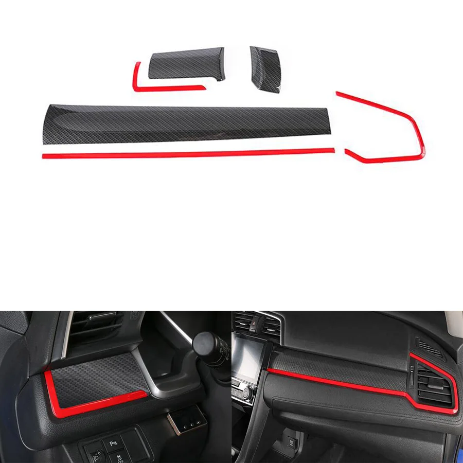 YAQUICKA для Honda Civic 10 2016 17 Автомобильный интерьер передняя консоль рулевого