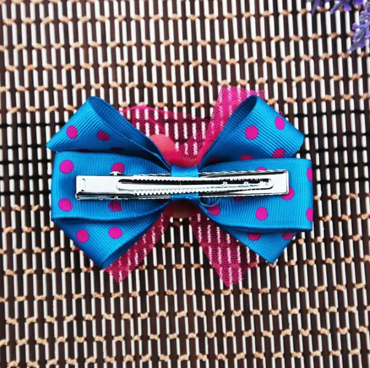 bling polka dot organze hair clip11