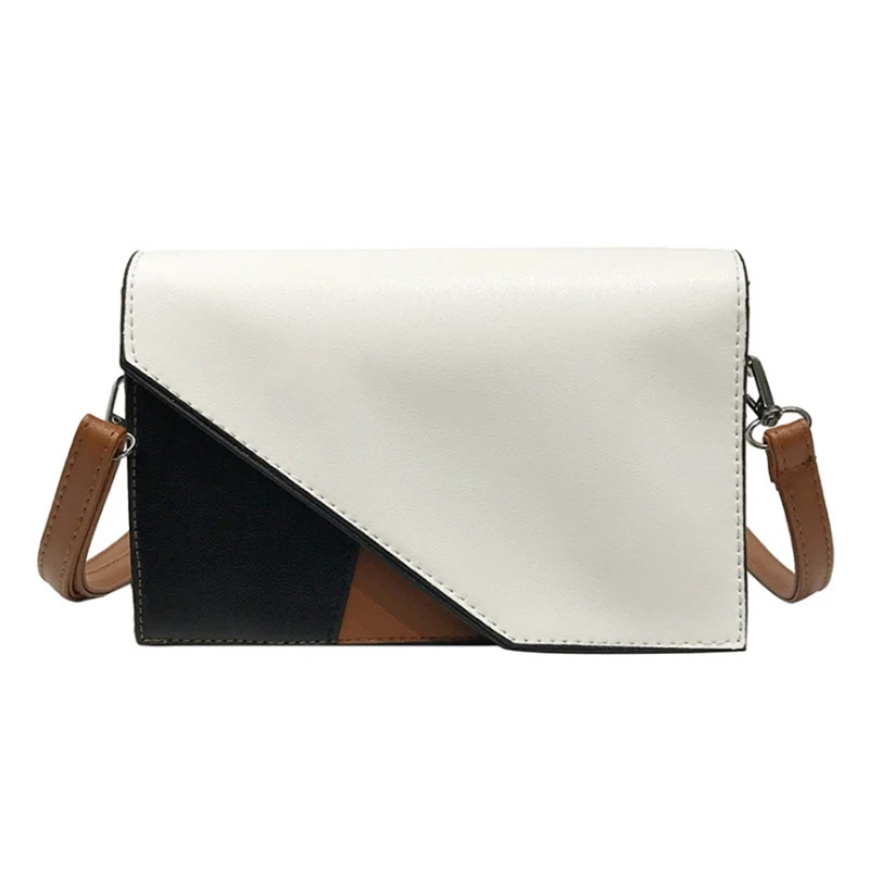 

Bags For Women 2019 High Quality PU Leather Fashion Shoulder Bag Contrast Color Ladies Small Square Package Wild Messenger Bag