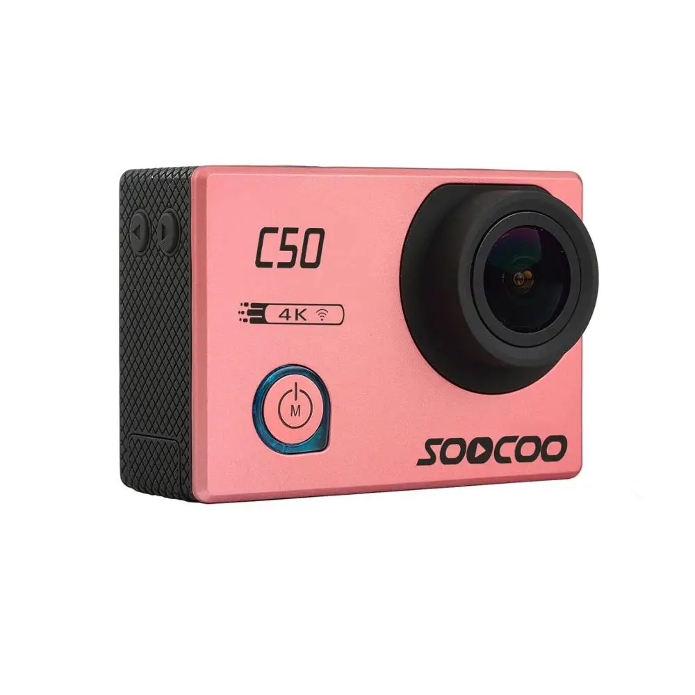 Новинка, Спортивная Экшн-камера SOOCOO C50, Wifi, 4 K, гироскоп, регулируемые углы обзора, NTK96660, 30 м, водонепроницаемая Спортивная DV - Цвет: Розовый