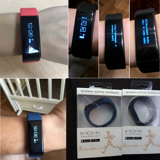 Original Iwown I5 Plus Bluetooth 4.0 Sports Monitor Smart Bracelet IP67 Waterproof OLED Smartband for IOS Android smartphone