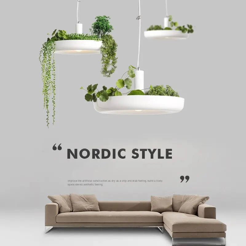 

Nordic Plant Pendant Lights DIY Sky garden Led Lamp Flower Pot Hanging Lamp Dining Room Restaurant Lighting Fixtures Home Decor