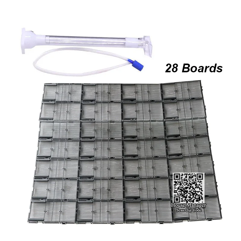 Фильтрующая пластина для нижней кровати аквариума в сборе/Складная Простая установка, аксессуары для аквариума изолируют разделитель подгравийный фильтр - Цвет: 28xBlack Boards