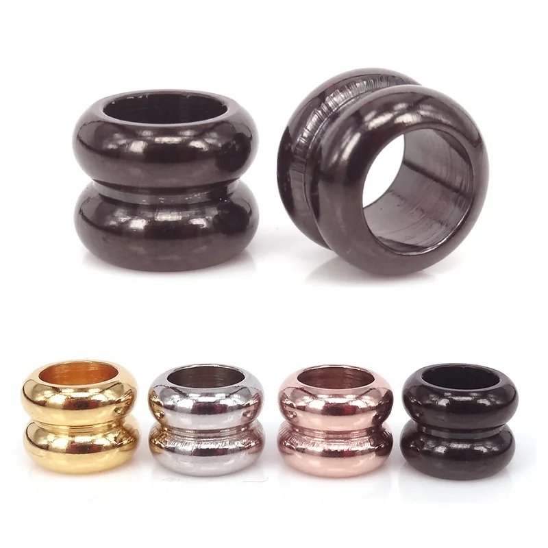 

New PVD Plated Stainless Steel Tube Spacer Beads Fit For Stingray Leather Bracelet DIY Jewelry Making Accessories, 10 Pcs