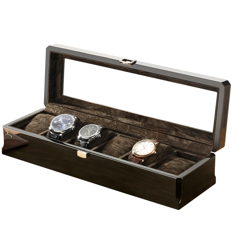 

New Wood Watch Display Box Organizer Black Top Watch Wooden Case Fashion Watch Storage Packing Gift Boxes Jewelry Case