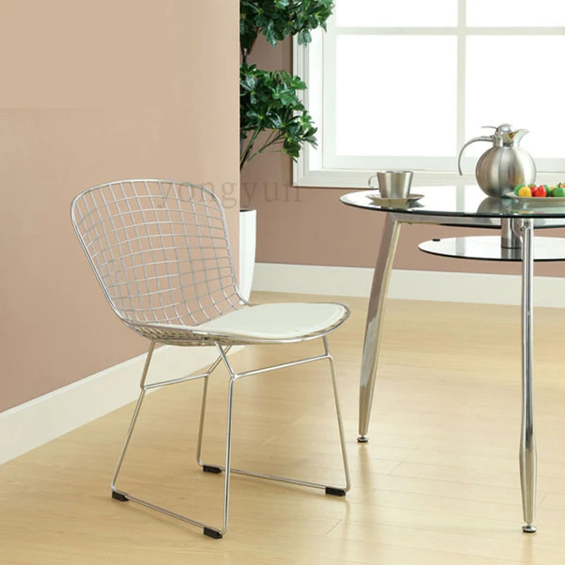 Wire Stoel unupholstered Minimalist Modern Iron dining chairs wire