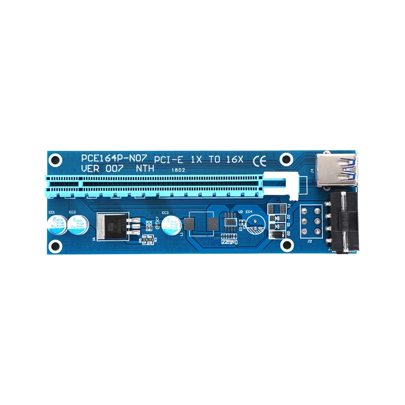 6 шт. Райзер VER 007 PCI E карта PCIE 1x к 16x расширитель 60 см USB 3 0 кабель SATA 4Pin Molex Power для