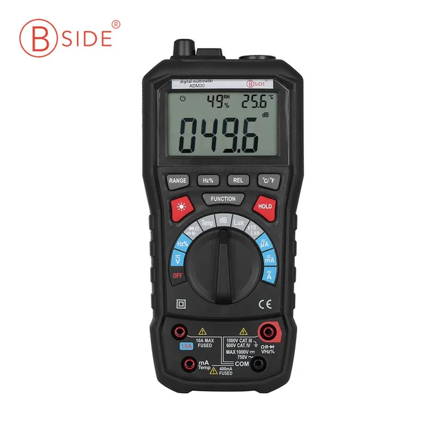 

BSIDE ADM30 AC DC Current Voltage Digital Multimeter Temperature Frequency Lux Humidity Measurer Meter Capacitance Tester
