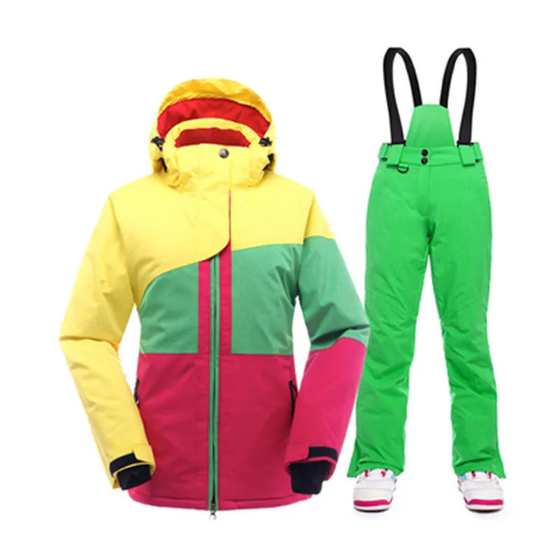 Комплект для сноубординга женский лыжный костюм сноуборд наборы женская зимняя Лыжная спортивная одежда Снежная дышащая водонепроницаемая уличная одежда