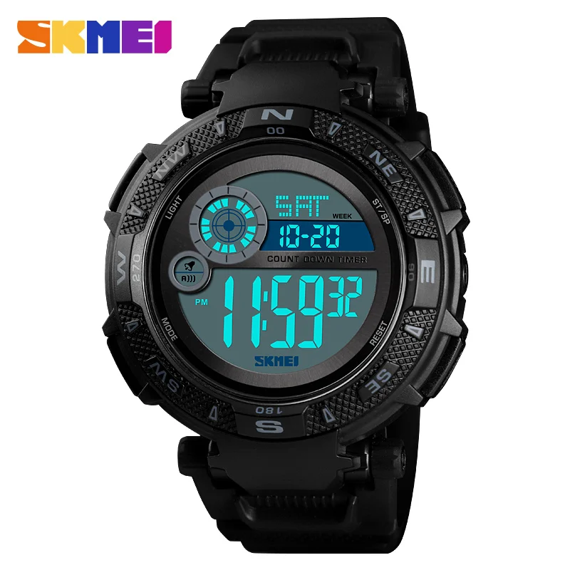 

SKMEI Sport Digital Watch Men Outdoor 50M Waterproof Digital Wristwatch Shock Resistant Countdown Watches montre homme 1467