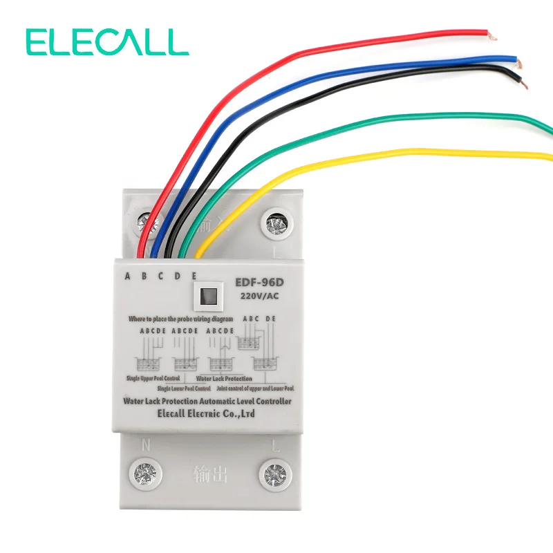 ELECALL EDF 96D Din Rail поплавковый выключатель автоматический контроллер уровня воды AC220V
