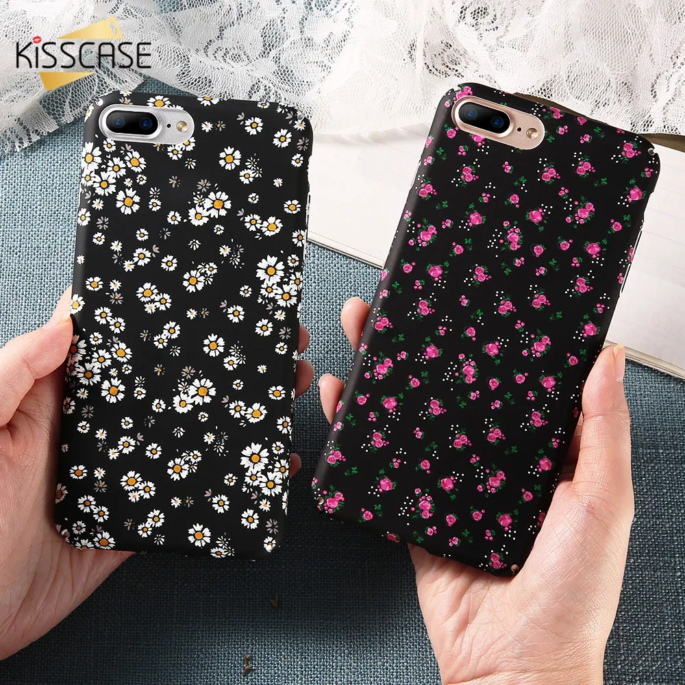 

KISSCASE Flower Case For iPhone 7 Cover 7Plus 8 8Plus 6S 6 6Plus 5S 5 Se Coque Charming Floral Phone Cases For iPhone X Fundas