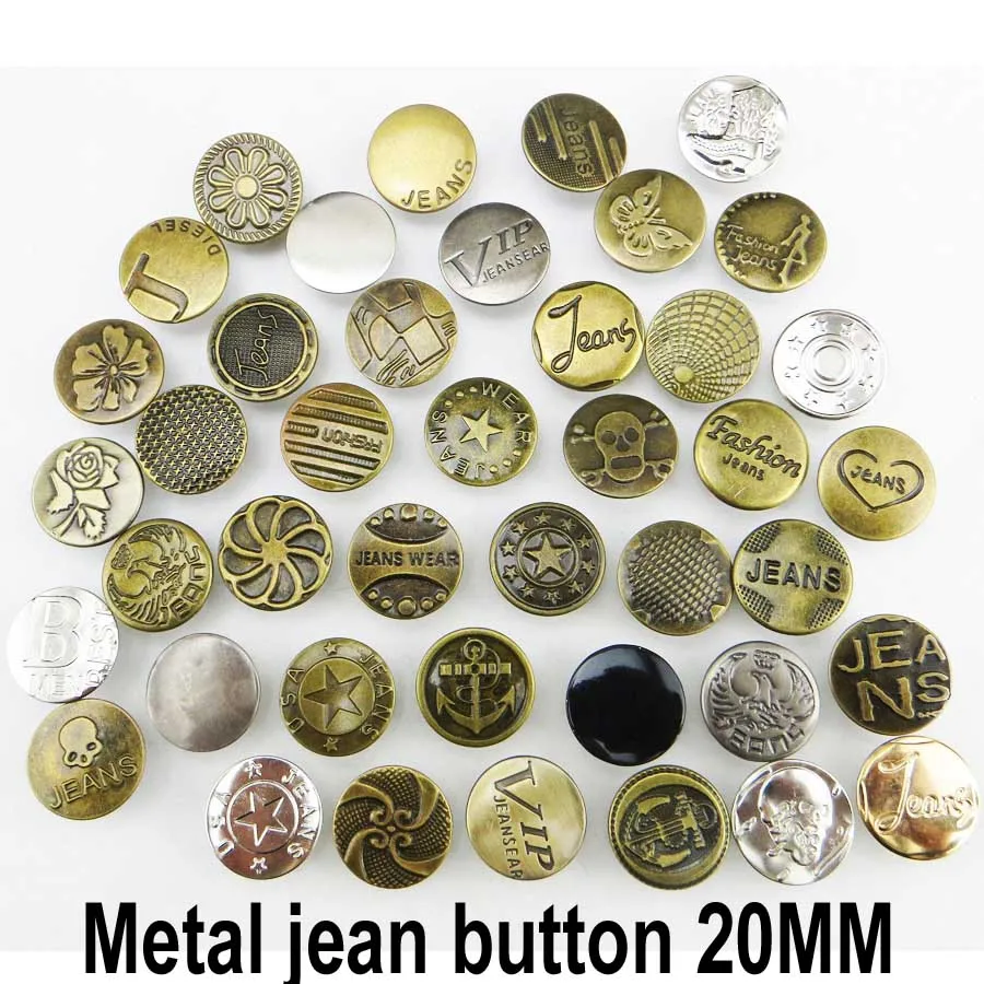 

30PCS 20MM MIXED metal jeans button sewing clothes accessories JMB-023