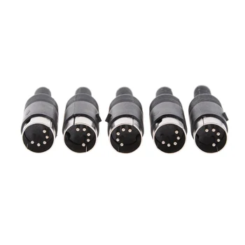 

5pcs/lot 5 Pin DIN Male Connector 5 Pin DIN Plug Jack With Plastic Handle Keyboard Cable Connector Adapter
