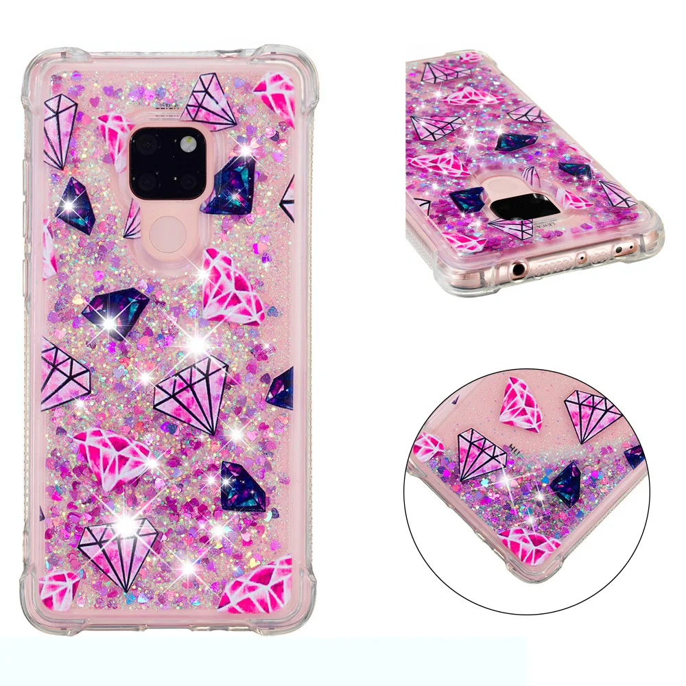

Fashionable cartoon painting is suitable for Huawei Mate 20 dynamic quicksand anti - falling mobile phone shell