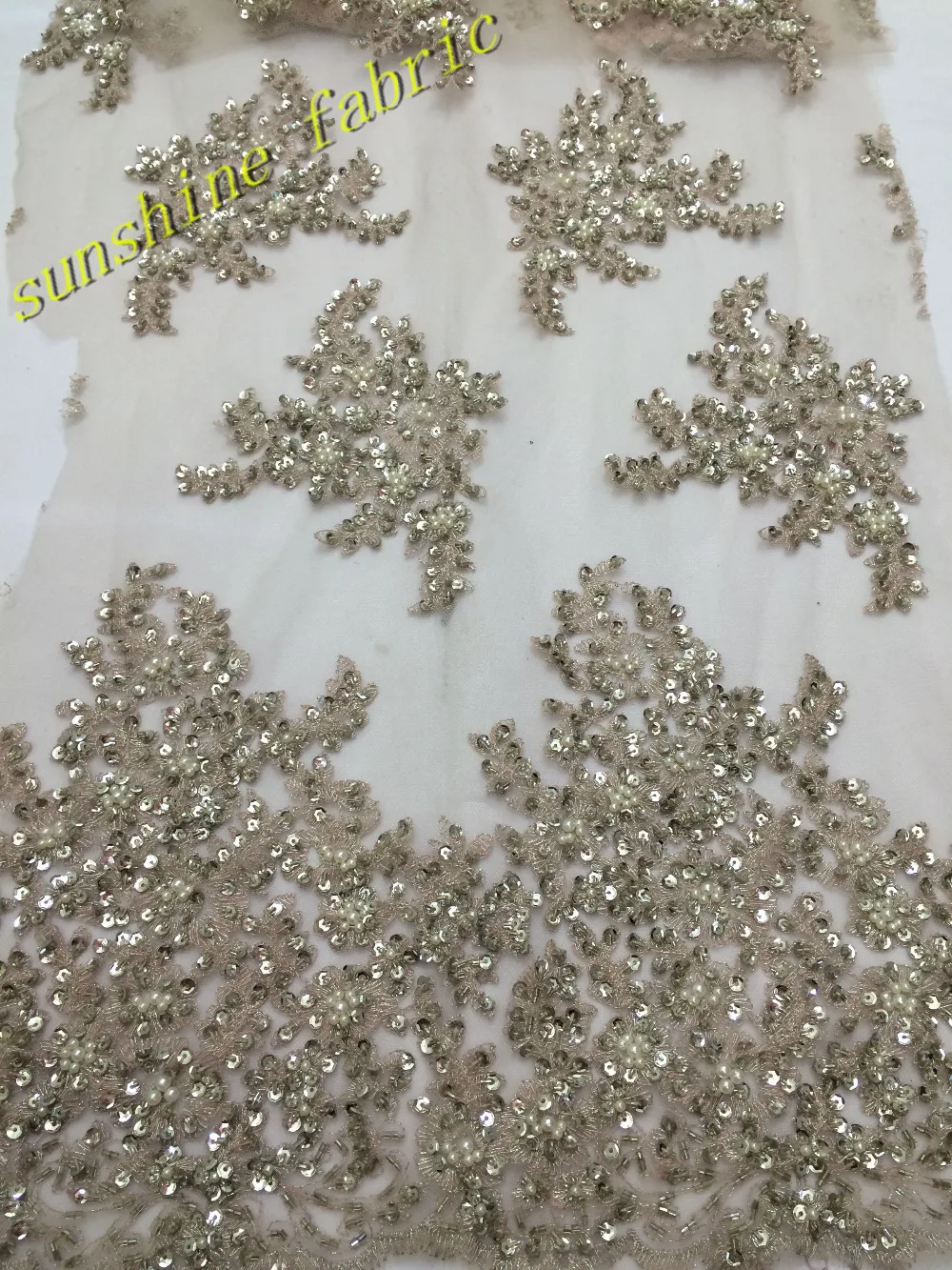 2017 Embroidery mesh tulLe lace fabric beaded african lace fabrics