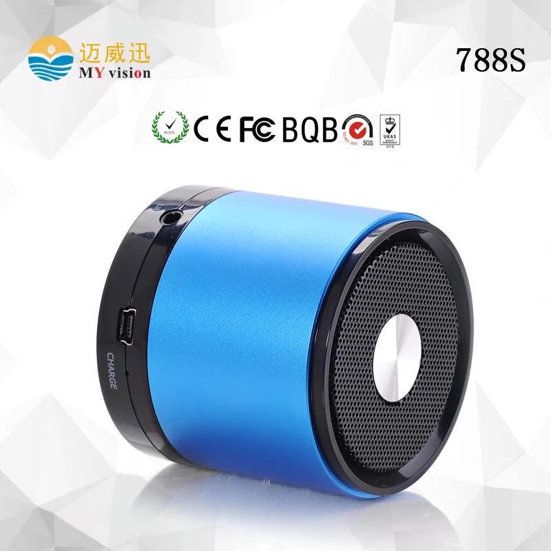 788S Best Corporate Gifts My vision Blue Round Manual for Bluetooth Speaker Ptable Speaker Laptop Speaker