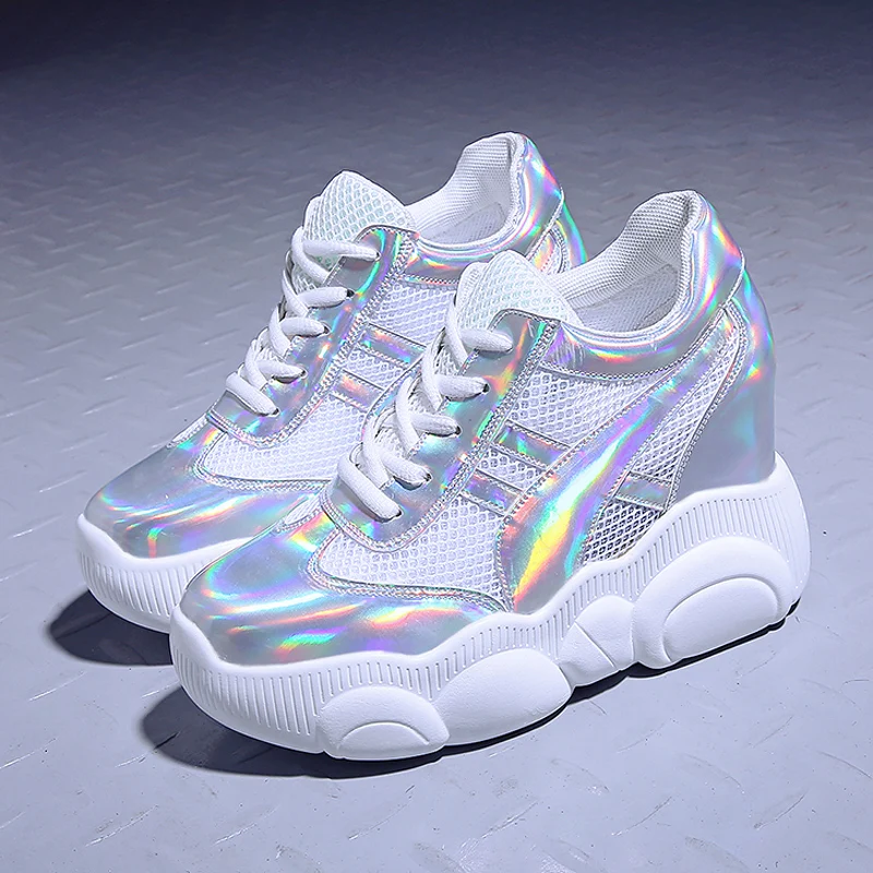 

Chunky Sneakers Mesh Women Platform Sneakers Casual Shoes 9cm Hight Increase Running Shoes Platform Wedges Creepers Dropship