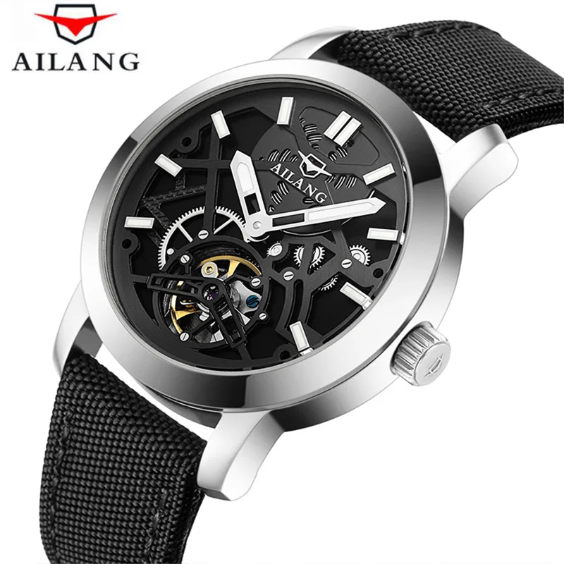 2019 AILANG السباحة الرجال الجوف التلقائي ساعات آلية توربيون الأزياء الأعمال للماء 50 M ووتش Relogio Masculino
