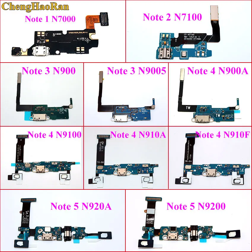 

ChengHaoRan Micro USB PCB Board for Samsung Note 2/3/4 Note 5 Charge Port connector Flex Cable Dock N920A N7100 N900 N900A N9100