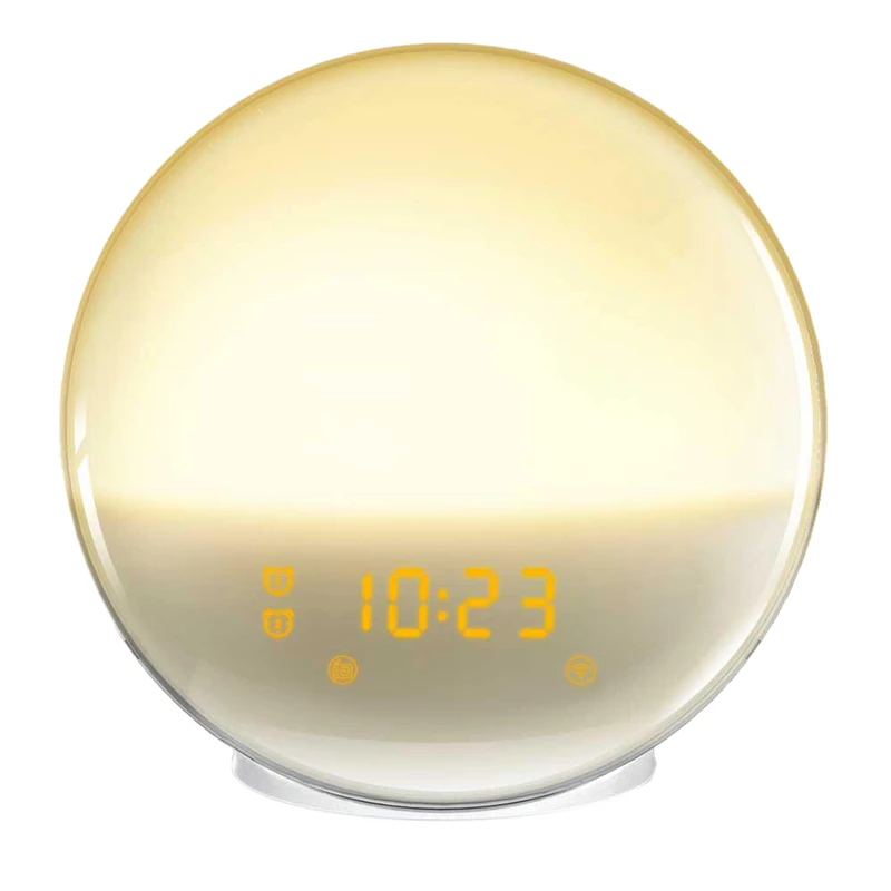 

New Sunrise Sunset Simulation Nature Sounds Sleeping Light Wake Up Alarm Clock Working Day Weekend Snooze Alarm Clock