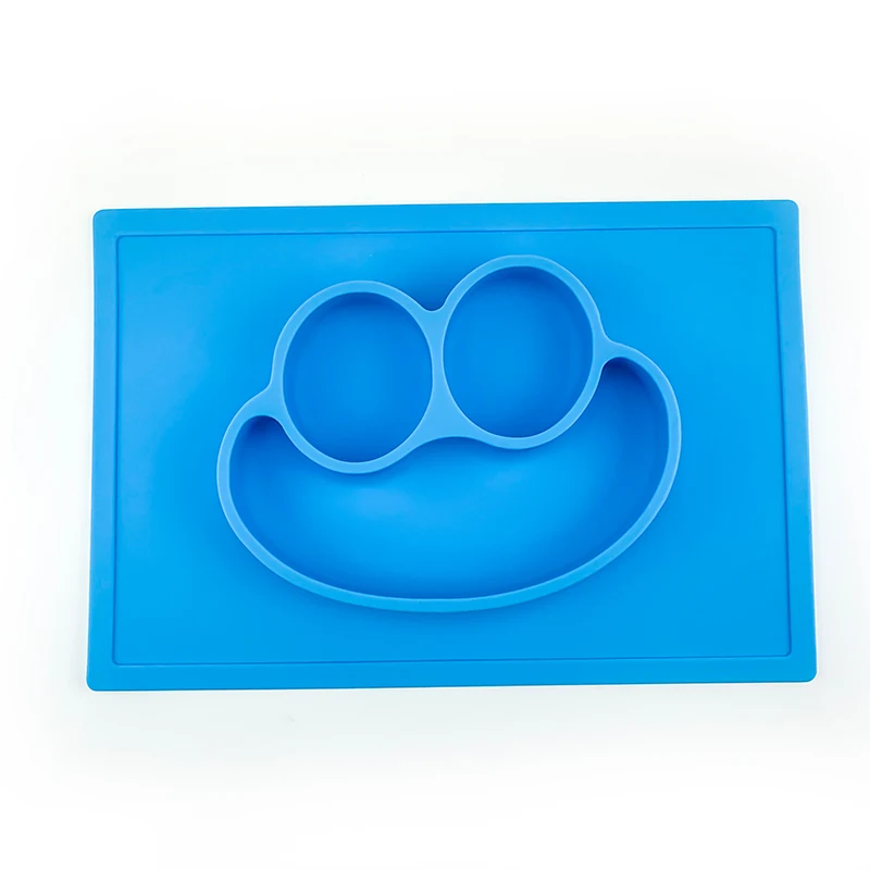 Children's Dishes latest Silicone Sucker Bowl Baby Smile Face Plate Tableware Set Smile Face Baby Tableware Set kids plate