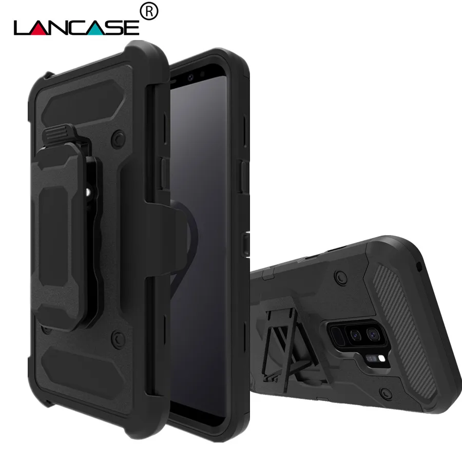 

LANCASE For Samsung S9 Case Armor Hybrid 3 in 1 Stand Soft Silicone Hard Cover For Samsung Galaxy S9 Plus Capa Shockproof Fundas