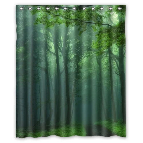 groene bomen in het bos douchegordijn 72 x 60 inch badkamer in groene