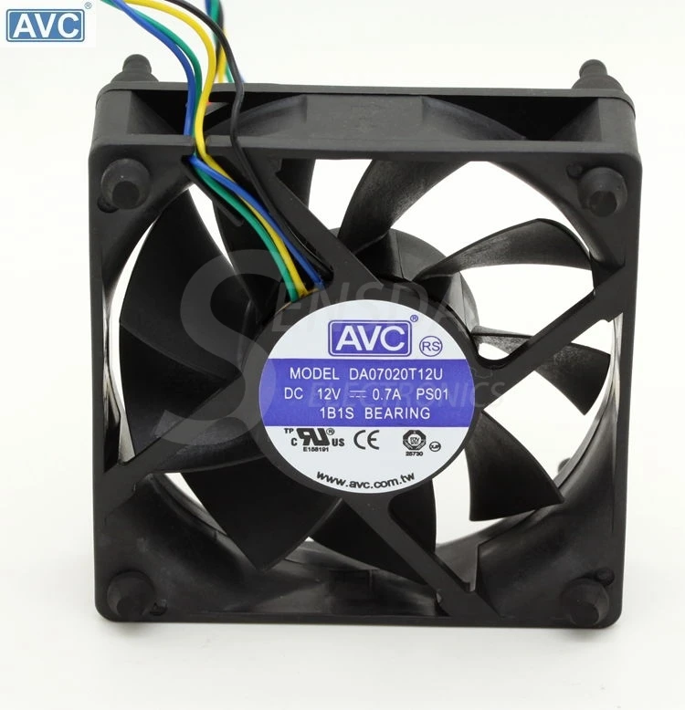 

For AVC DA07020T12U 7CM 70mm cpu case cooling fans 7020 DC 12V pwm tempreture cooler