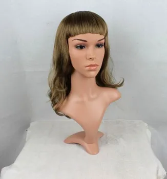 

Realistic Plastic Female Mannequin Dummy Head With Hair, D2-IDA,T14