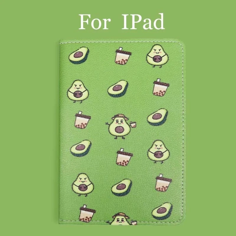

Green Cartoon Avocado Style Magnetic Flip Cover For iPad 2 3 4 Air Air2 Mini 1 2 3 4 5 Tablet cover Case for New iPad 9.7 2017