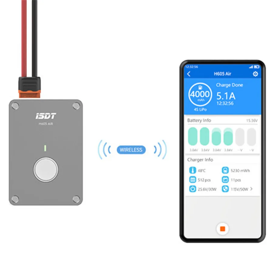 ISDT H605 Air 50 Вт 5A DC 2 S-6 S Lipo Smart bluetooth зарядное устройство с поддержкой приложений BattGO