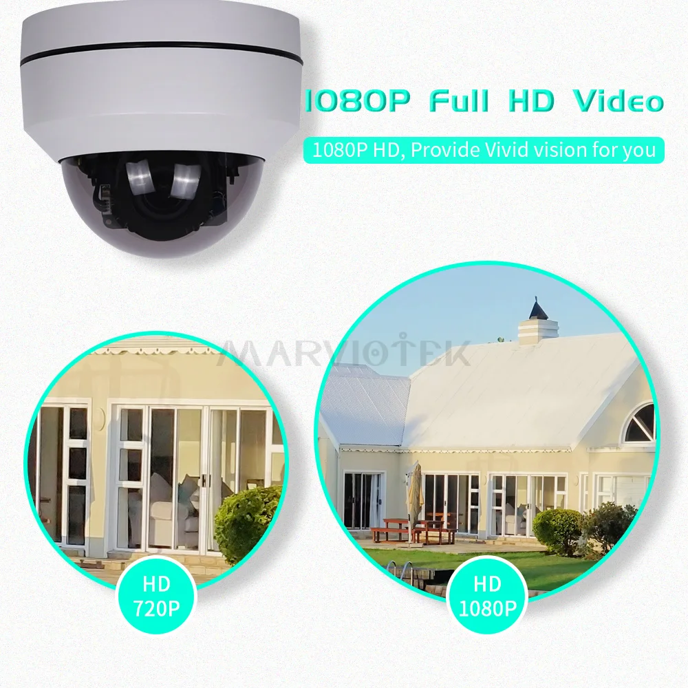 Мини PTZ IP камера 5MP HD Водонепроницаемая домашняя видеонаблюдения s наружная 4х