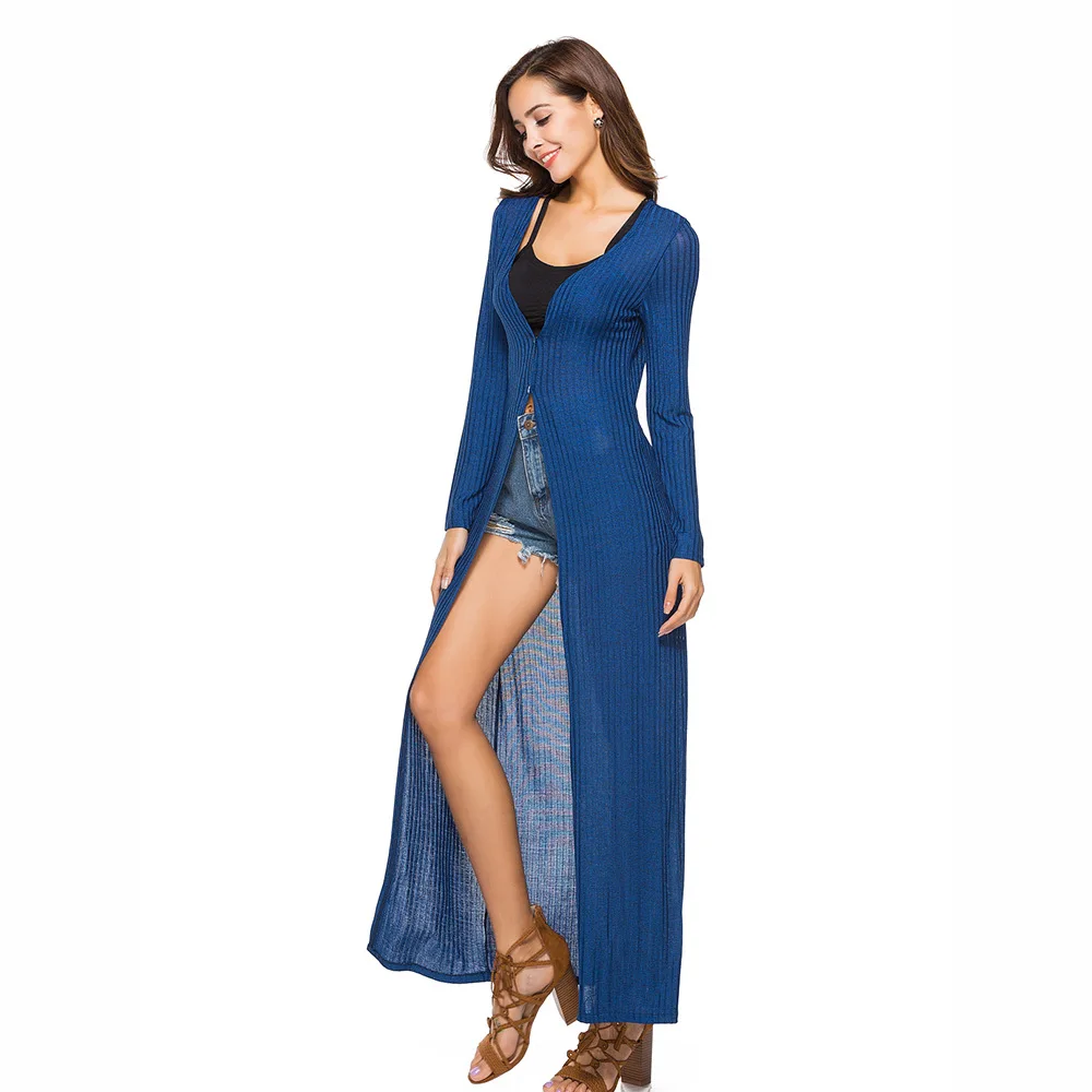 Hodisytian Spring Women Long Knitted Sweater Thin Full Sleeve Blouse Chic Cotton Cardigan Maxi Dress Solid Female Sueter Mujer Hodisytian Spring Women Long Knitted Sweater Thin Full Sleeve Blouse Chic Cotton Cardigan Maxi Dress Solid Female Sueter Mujer