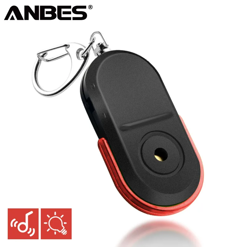 

ANBES Wireless Anti-Lost Alarm Key Finder Locator Keychain Whistle Sound LED Light Things Tracker