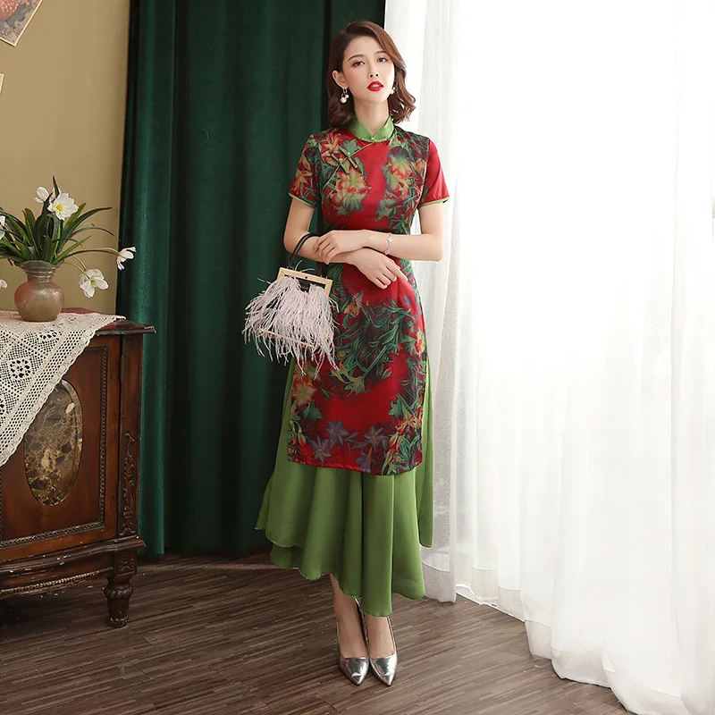 Новинка Весна 2019 модное вьетнамское улучшенное cheongsam новинка тонкий короткий