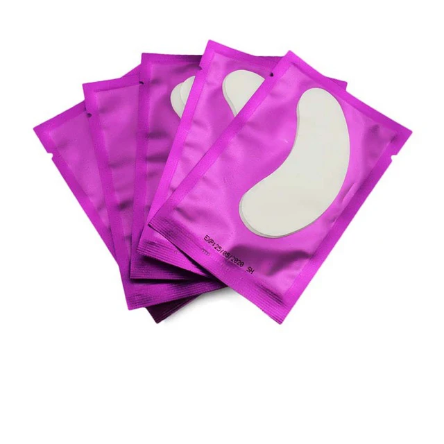 50 пар/упак. безворсовые подушечки для ресниц Накладные ресницы под гидрогелевые накладки для глаз накладки для наращивания ресниц накладки для глаз стикеры накладки для глаз макияж - Цвет: 50 pairs Purple